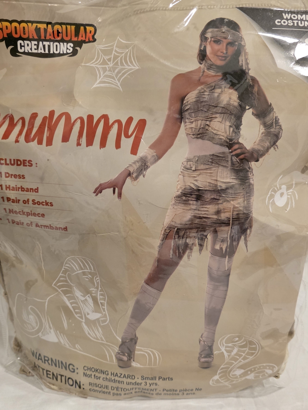 Spooktacular Creations Womens Mummy Costume Sz Small Dress Accessories Halloween